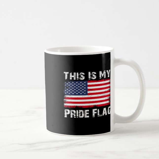 Det här är mitt Pride Flagga USA 4 juli Pat Kaffemugg (Höger)