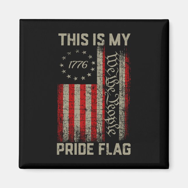 Det här är mitt Pride Flagga USA Amerikanska Patri Magnet (Framsidan)