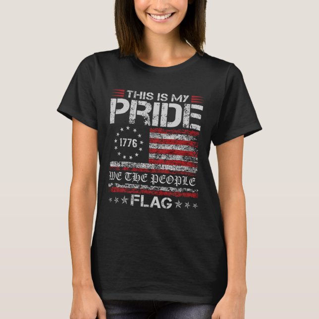 Det här är mitt Pride Flagga USA Amerikanska Patri T Shirt (Framsida)