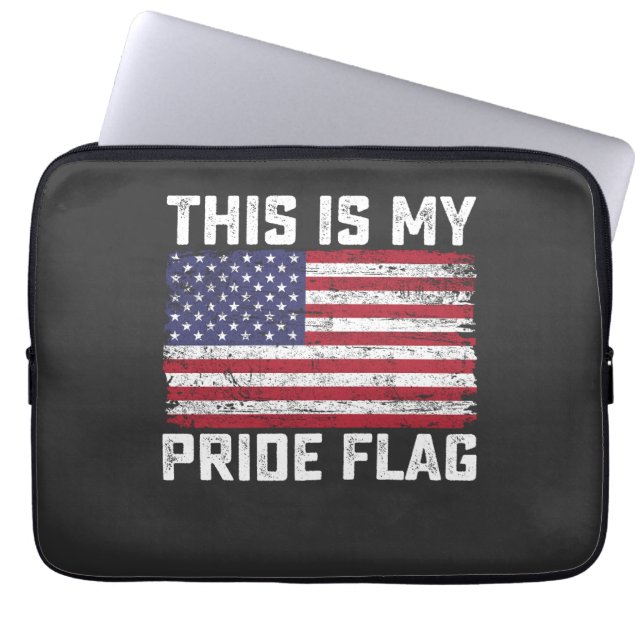 Det här är mitt Pride Flagga USA Laptop Fodral (Framsidan)