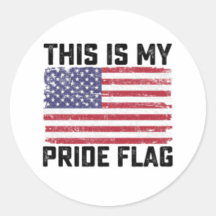 Det här är mitt Pride Flagga USA Runt Klistermärke