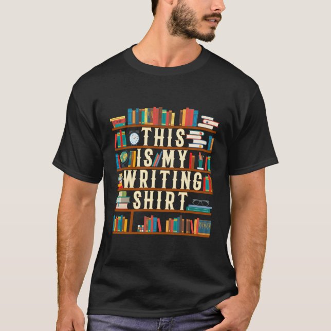 Det här är mitt skrivskiktspengar för författare t shirt (Framsida)