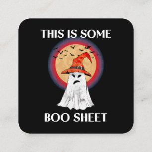 Det här är något spökblad Halloween-spöke Roligt Fyrkantigt Visitkort