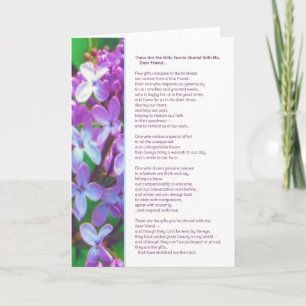 Det här är presenterna du har delat...Vänskap Tack Kort