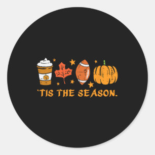 Det här är säsong Fotbollsbölden Pumpkin Spice Man Runt Klistermärke