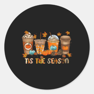 Det här är säsong Pumpkin Spice Season Fall Thanks Runt Klistermärke