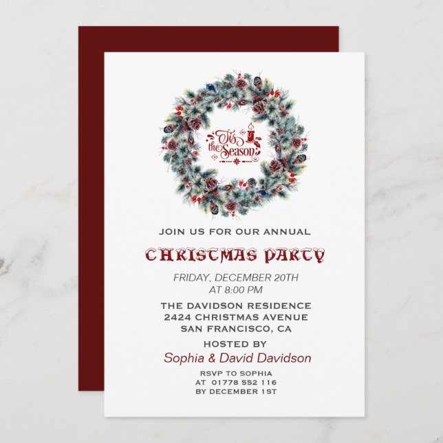 "Det här är säsong Winter-julen Party Inbjudningar (Fram/baksida)