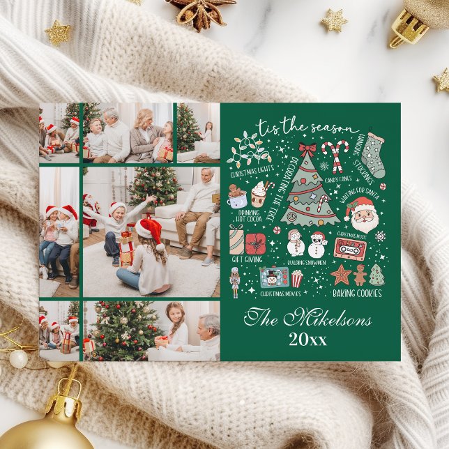 Det här är säsongen 7 Photo Retro Grönt jul Julkort (Skapare uppladdad)