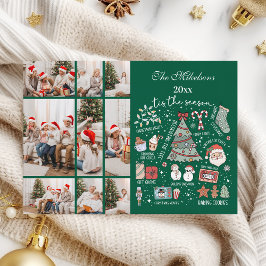 Det här är säsongen 9 Photo Retro-Grönten jul Julkort