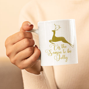 Det här är säsongen för att bli Jolly Guld renjul Kaffemugg