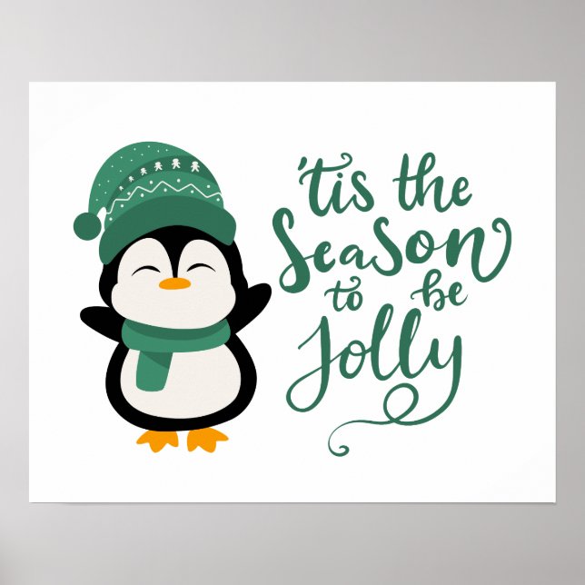 Det här är säsongen för att bli Jolly, Penguin-jul Poster (Framsidan)
