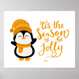 Det här är säsongen för att bli Jolly, Penguin-jul Poster