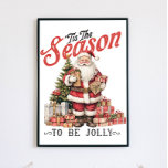 "Det här är säsongen för att bli vintage Santa Poster<br><div class="desc">Ta dig hem den här julhelgen med vår förtjusande "Tis the Season to be Jolly Vintage Santa Poster". Den här poster är uppretad med fräcka och hjärtslitande bilder och kommer att fylla vilket rum som helst med entusiasm. Den noggrant utarbetade vintagen visar Jultomten i all sin fantasi och påminner oss...</div>