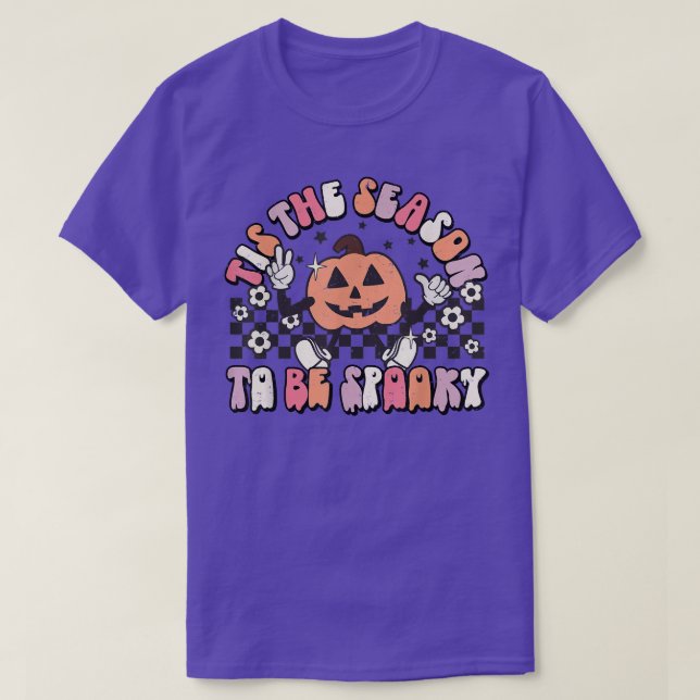 Det här är säsongen för att tala med Groovy Pumpki T Shirt (Design framsida)