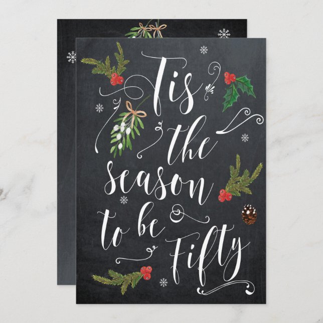 Det här är säsongen för att vara 50 julas helgdag inbjudningar (Fram/baksida)