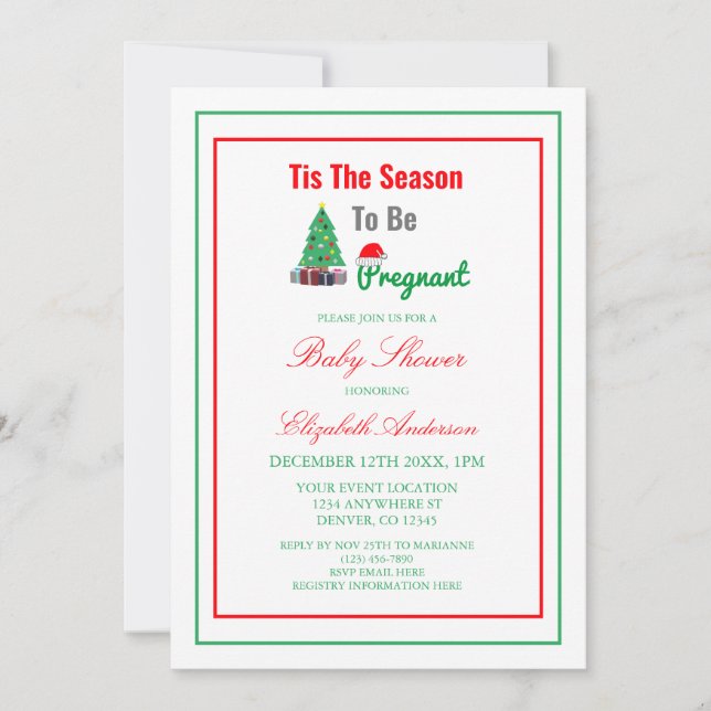 Det här är säsongen för att vara gravid babyskor inbjudningar (Framsida)