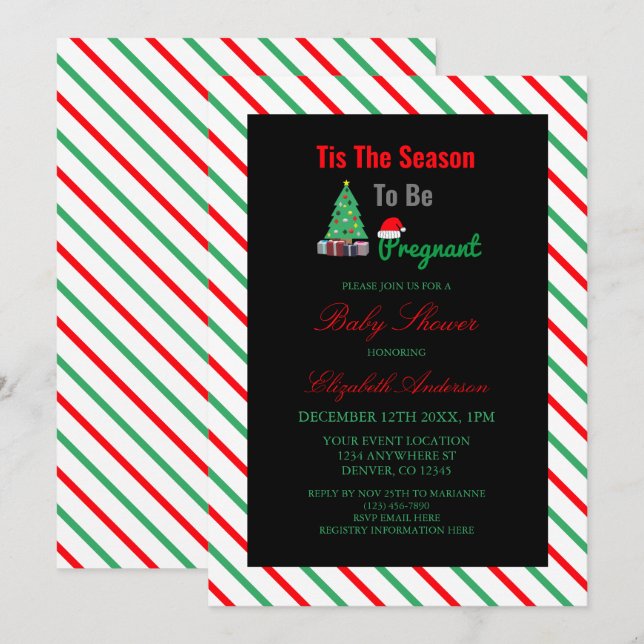 Det här är säsongen för att vara gravid babyskor inbjudningar (Fram/baksida)