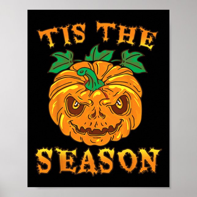 Det här är säsongen för Fall Spooky Halloween Scar Poster (Framsidan)