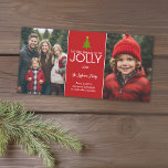 Det här är säsongen för JOLLY - 2 Photo Collage Julkort<br><div class="desc">Anpassa detta med två lodräna foton,  år,  familj namn och hälsning.</div>