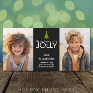 Det här är säsongen för JOLLY - 2 Photo Julkort
