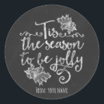 Det här är säsongen för Jolly Chalkboard Helgdag Runt Klistermärke<br><div class="desc">Det här är säsongen för att vara Jolly Chalkboard Helgdag Stickers. Matchande inbjudningar är tillgängliga.</div>