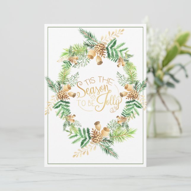 Det här är säsongen Guld Gräs Helgdag jul Julkort (Stående Fram)