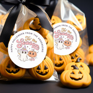 Det här är säsongen Halloween Groovy Treat Bag Sti Runt Klistermärke