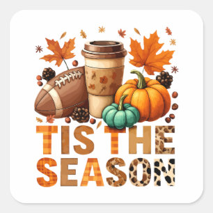 Det här är säsongen Herbstzeit mit Football und Ka Fyrkantigt Klistermärke