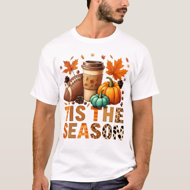 Det här är säsongen Herbstzeit mit Football und Ka T Shirt (Framsida)