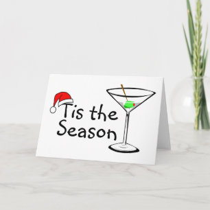 Det här är säsongen Martini dricker jul Helgkort