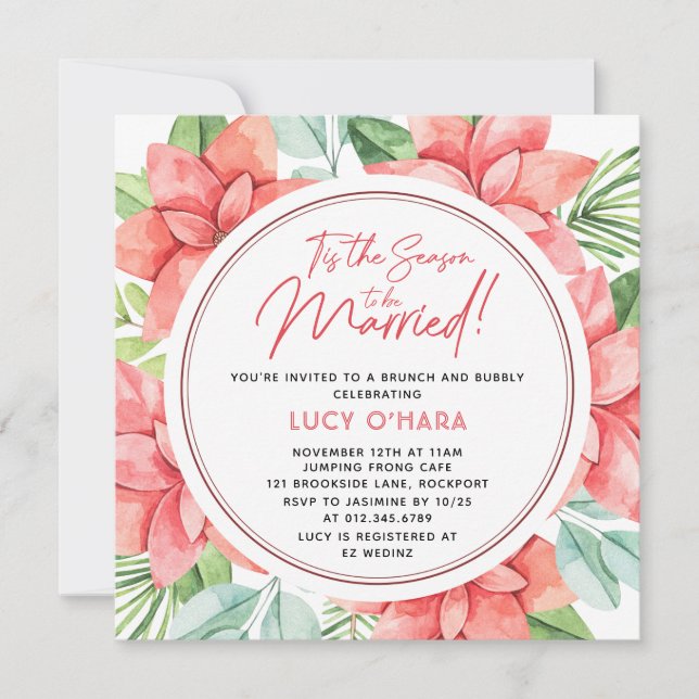 Det här är säsongen som ska präglas av jul-Blommig Inbjudningar (Framsida)