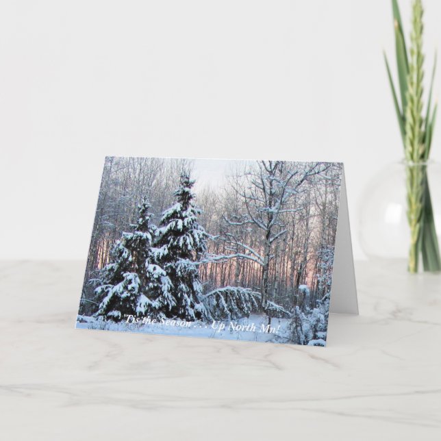 "Det här är säsongen uppe i norra Mn! God jul Tack Kort (Framsida)