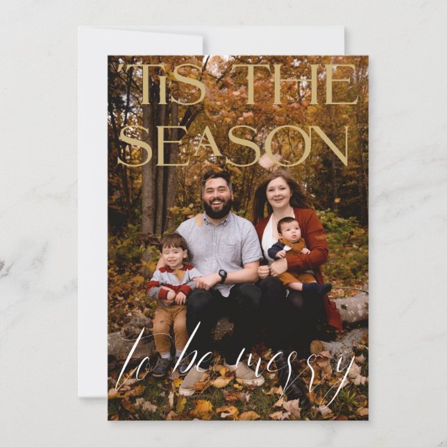 Det här är säsongsdagens moderna typografi - julfo julkort (Framsida)