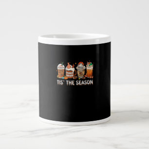 Det här är säsongsfotbollspumpkin Spice Halloween  Jumbo Mugg