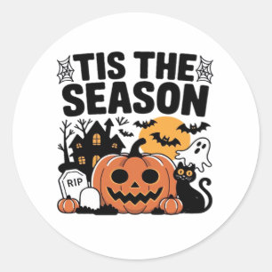 Det här är säsongspumpkin Halloween Fall Funny Cut Runt Klistermärke