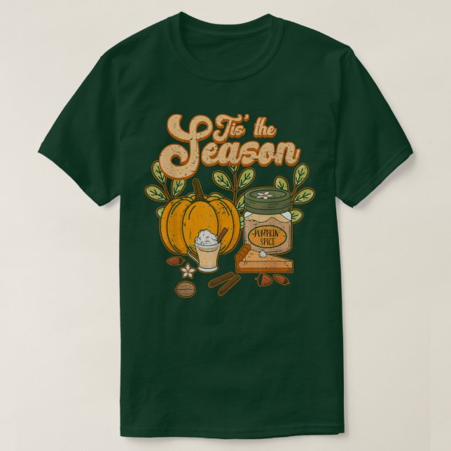 Det här är säsongspumpkin Spice Funny Fall Vibes A T Shirt (Design framsida)