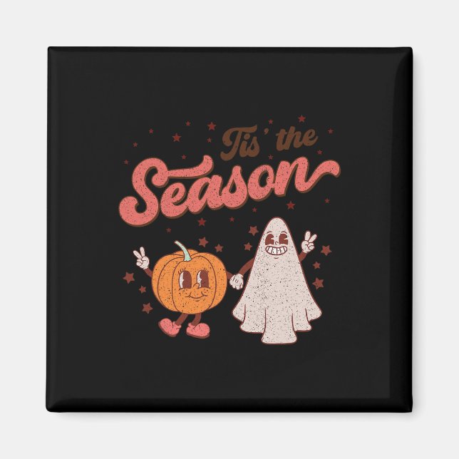 Det här är säsongspumpkin Spice-hösten Boo Hall Magnet (Framsidan)