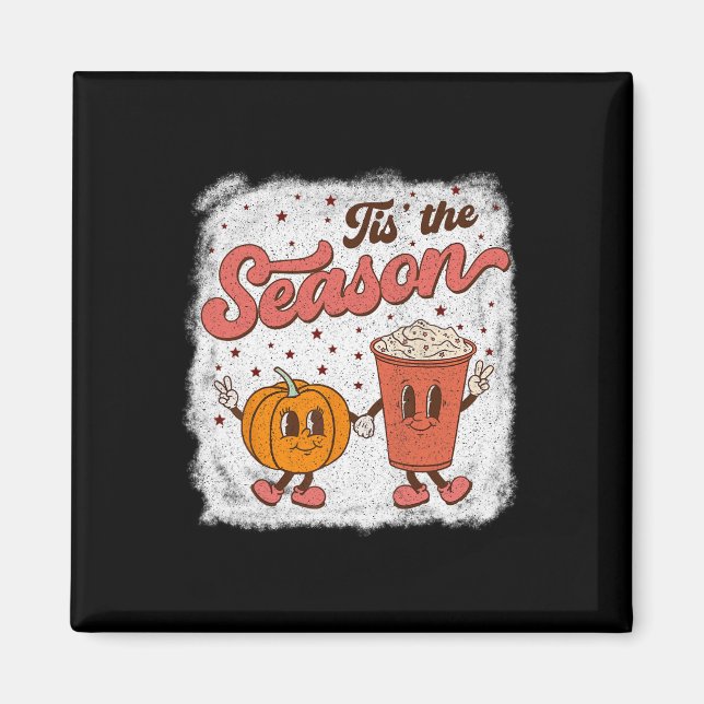 Det här är säsongspumpkin Spice-hösten Hallowee Magnet (Framsidan)