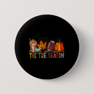 Det här är säsonspumpkin och spice Football Hallow Knapp