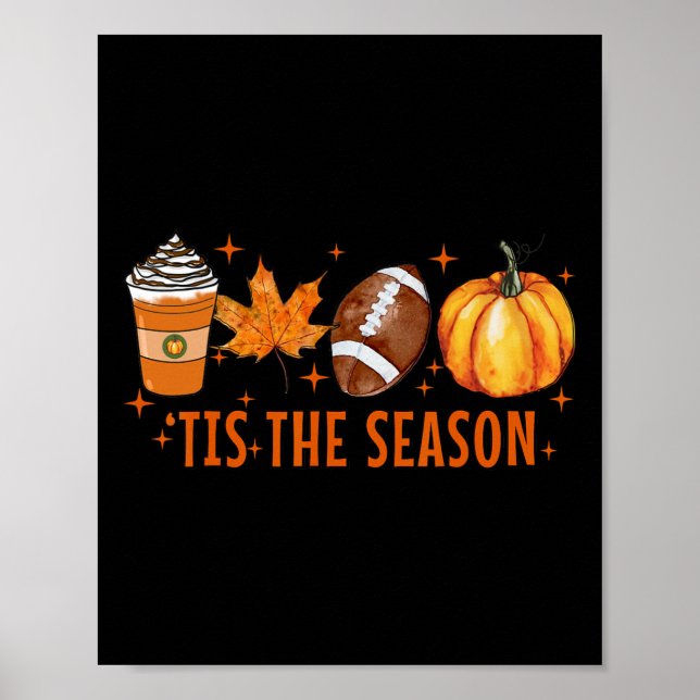 Det här är säsonspumpkin Spice Latte Halloween Fal Poster (Framsidan)