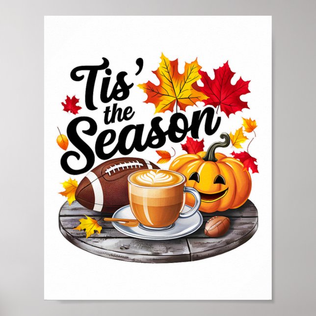Det här är sätet Halloween Fladdermus Pumpkin Fall Poster (Framsidan)