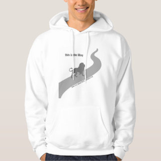 Det här är sättet hoodie silhuett lejon i grått