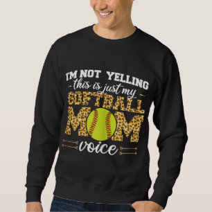 Det här är Softball Mamma-rösten Leopard Lång Ärmad Tröja