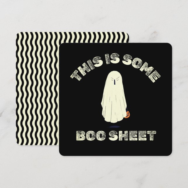 Det här är Some Boo Sheet – Roligt spöke Halloween Julkort (Fram/baksida)