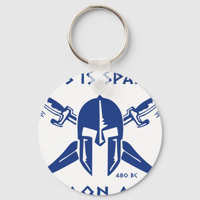 Det här är Sparta - Molon Lave - Blue Nyckelring (Framsida)