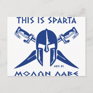 Det här är Sparta - Molon Lave - Blue Vykort