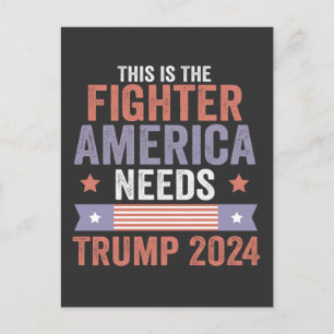 Det här är The Fighter American Needs Trump 2024 G Vykort
