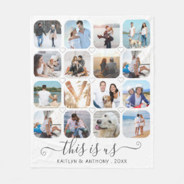 DET HÄR ÄR US Handskriven skripthjärta 16-foto Fleecefilt