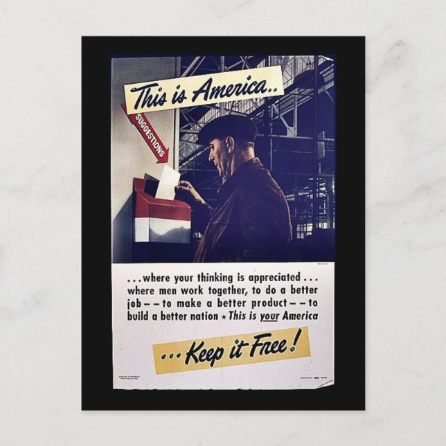 Det här är USA-Behållan gratis! Vykort (Framsida)