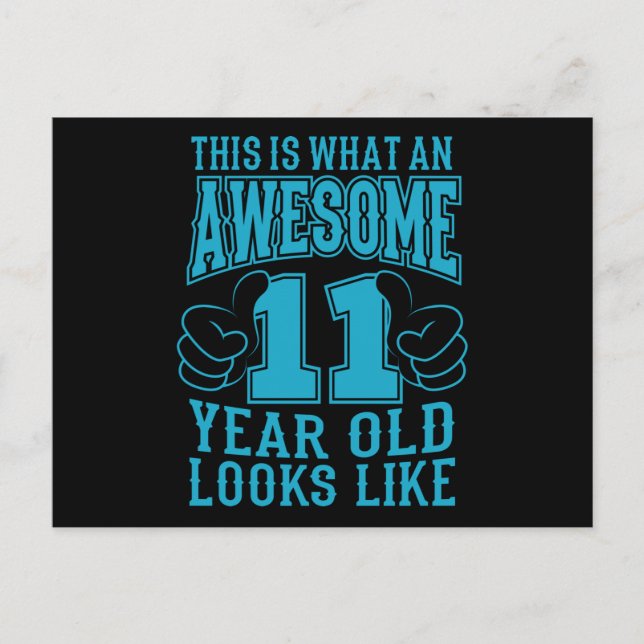 DET HÄR ÄR VAD EN FANTASTISK 11-ÅRING Fyller 11 Vykort (Framsida)